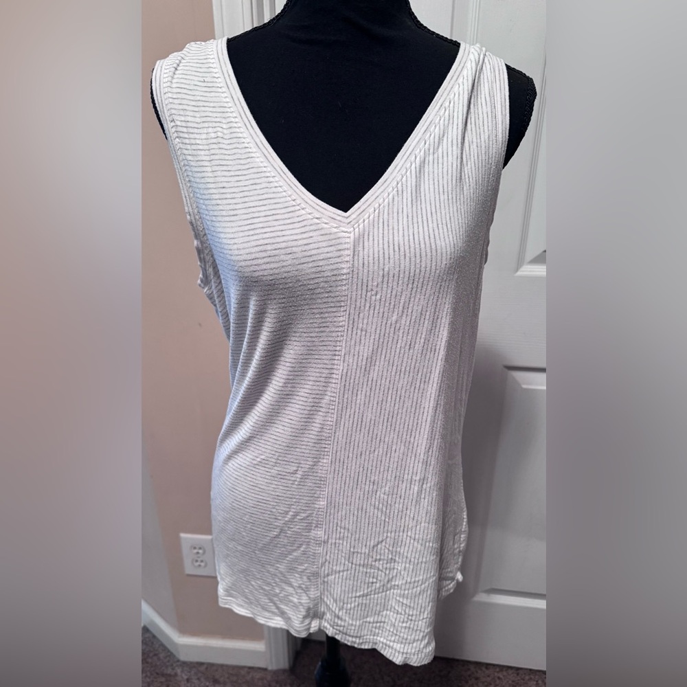 CAbi Cream Ribbed Tank Top